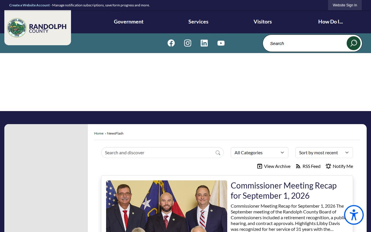 Randolph County official News Flash archive